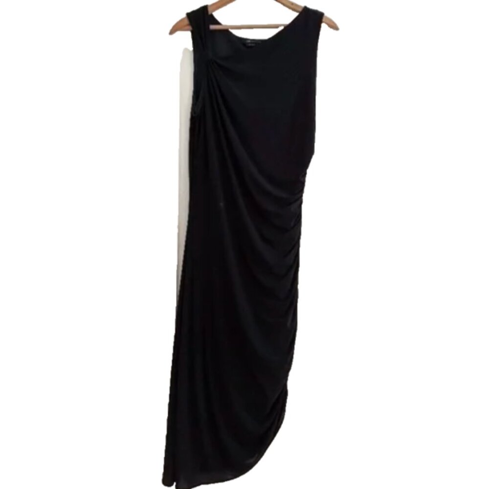 BCBG MaxAzria Little Black (Cocktail) Dress Sexy Ruched  Size L Made in USA